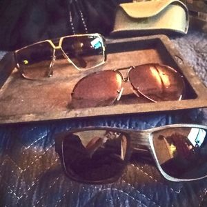 3 pair bundle CAZAL 951 with a pair of ray bans and a paid of Oakley.
